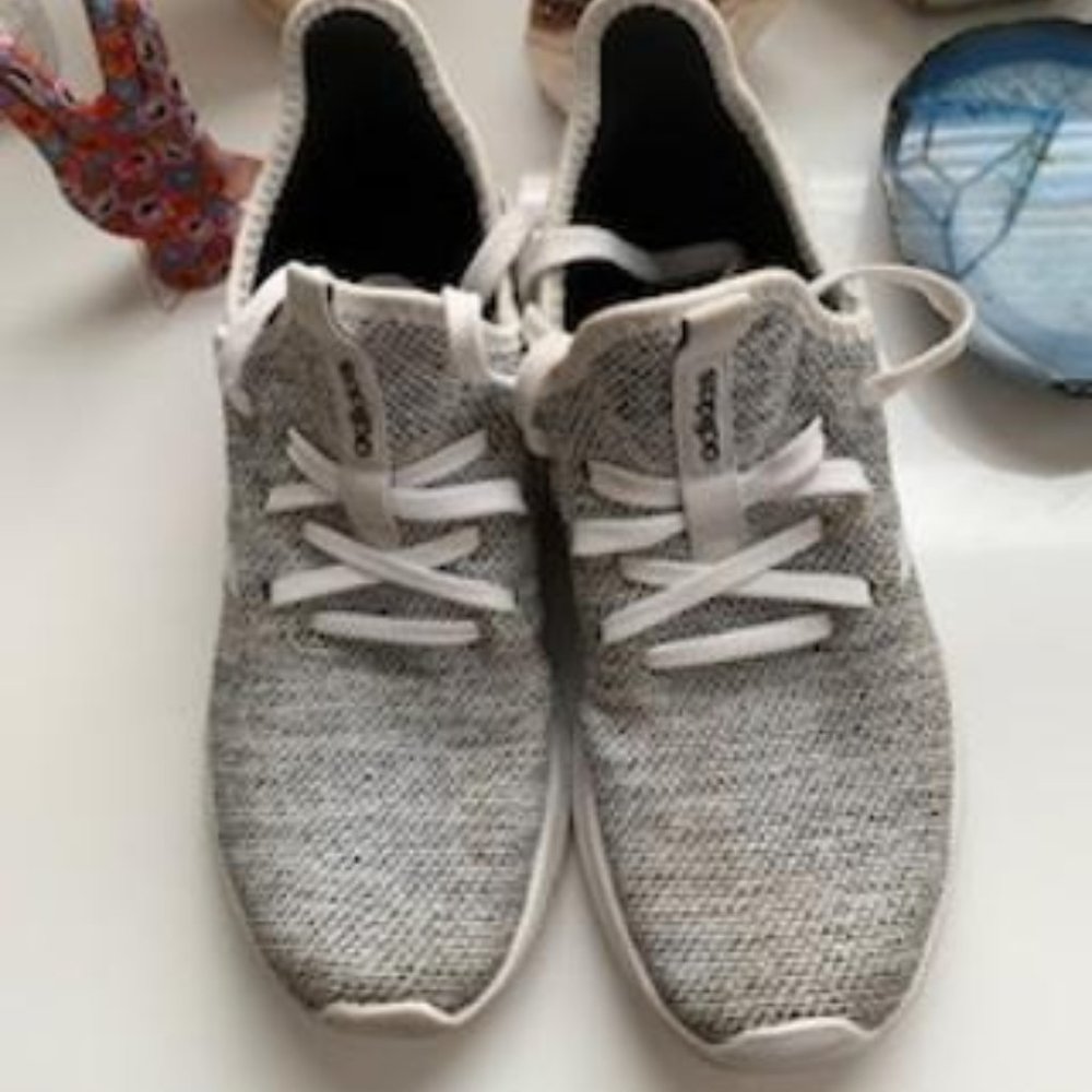 Adidas Womens Cloudfoam Pure DB0695 Gray Running Shoes Sneakers Size 7